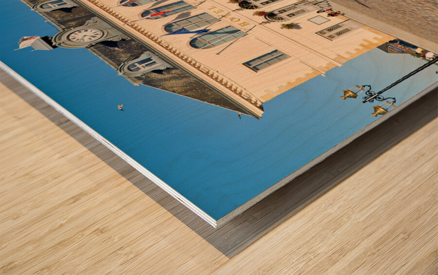 Honfleur Normandy France. The town Hall Hotel de Ville Wood print