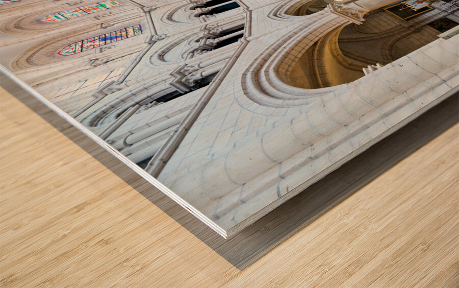 Chablis Burgundy France. Collegiale Saint Martin church Wood print