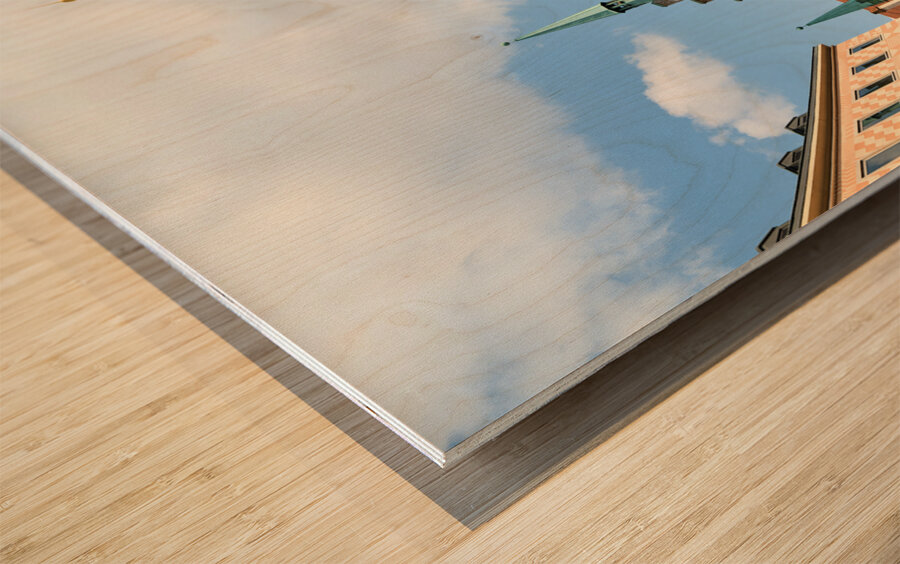 Germany Bavaria Munich. The old town hall Altes Rathaus. Marienplatz. Marys square Wood print