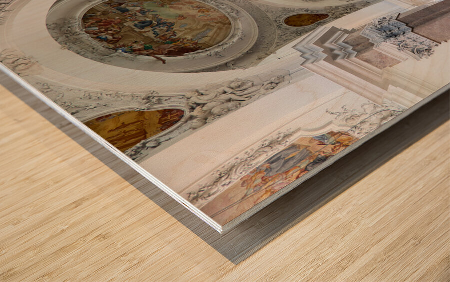 Germany Bavaria Romantic Road. Fussen. The parish church of St. Mang Wood print