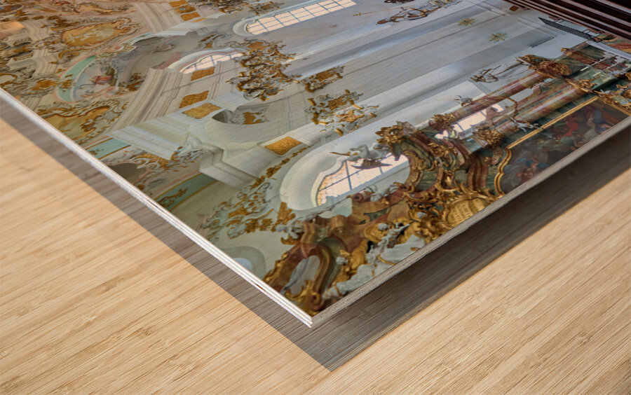 Germany Bavaria Romantic Road. The Pilgrimage Church of Wies Wieskirche Wood print