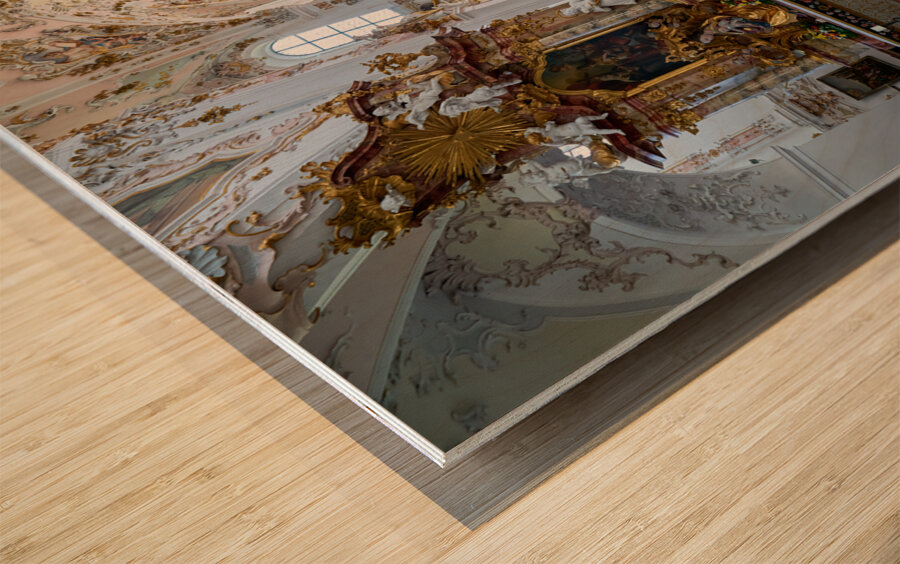 Germany Bavaria Romantic Road. Rottenbuch. Maria Geburt Church Wood print