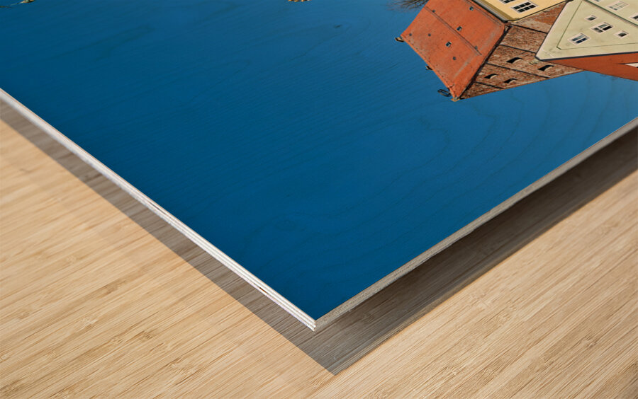 Germany Bavaria Romantic Road. Landsberg am Lech. Hauptplatz square Wood print