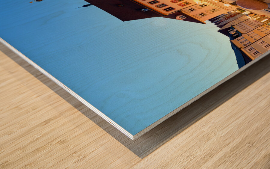 Germany Bavaria Romantic Road. Landsberg am Lech. Hauptplatz square Wood print