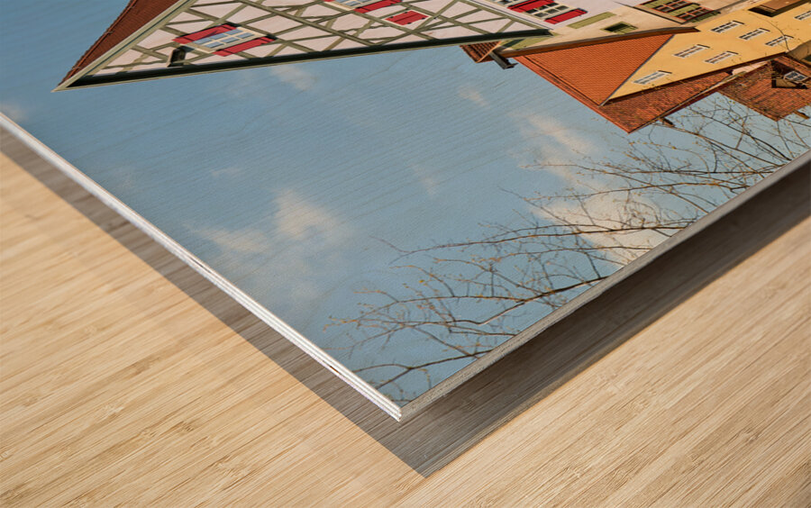 Germany Bavaria Romantic Road. Historische Altstadt Dinkelsbuhl. Old Town Wood print