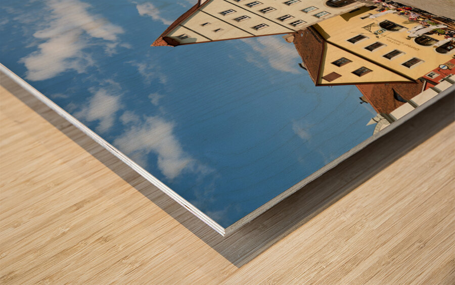 Germany Bavaria Romantic Road. Rothenburg ob der Tauber. Market Square. marktplatz Wood print