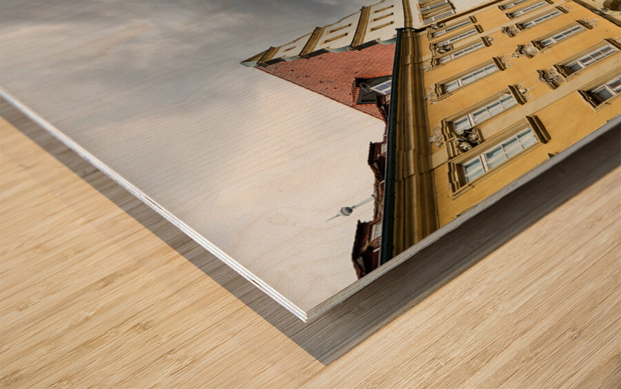 Germany Bavaria Romantic Road. Bad Mergentheim. The main street and the castle Wood print