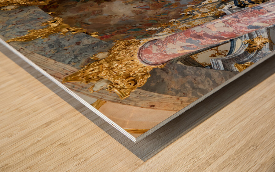 Germany Bavaria Romantic Road. Wurzburg. Hofkirche Court church of Residence Residenz Wood print