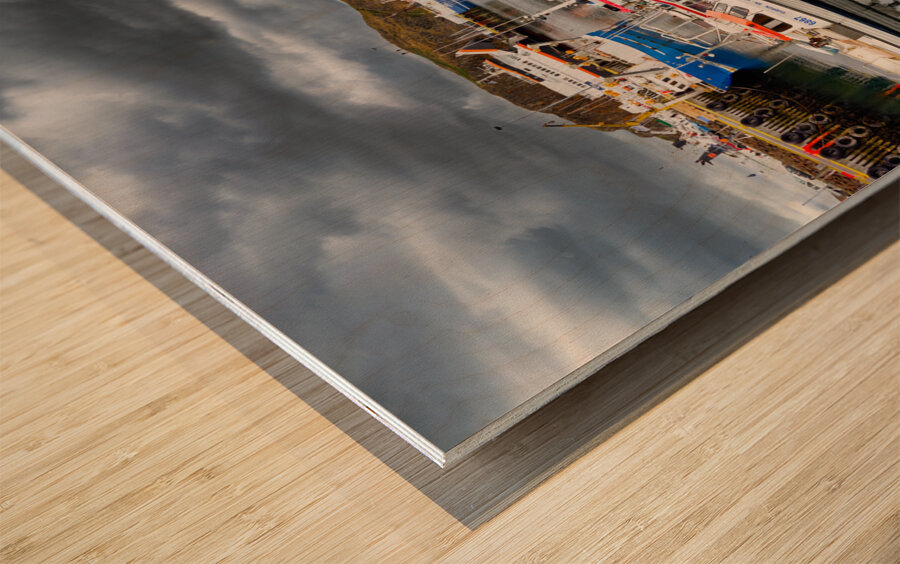 The harbour at Stykkisholmur. Snaefellsnes peninsula. Iceland Wood print