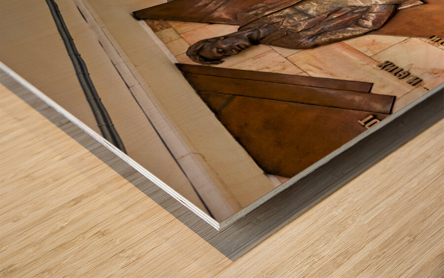 St. Petersburg Russia. The entrance of Mayakovskaya metro station Wood print