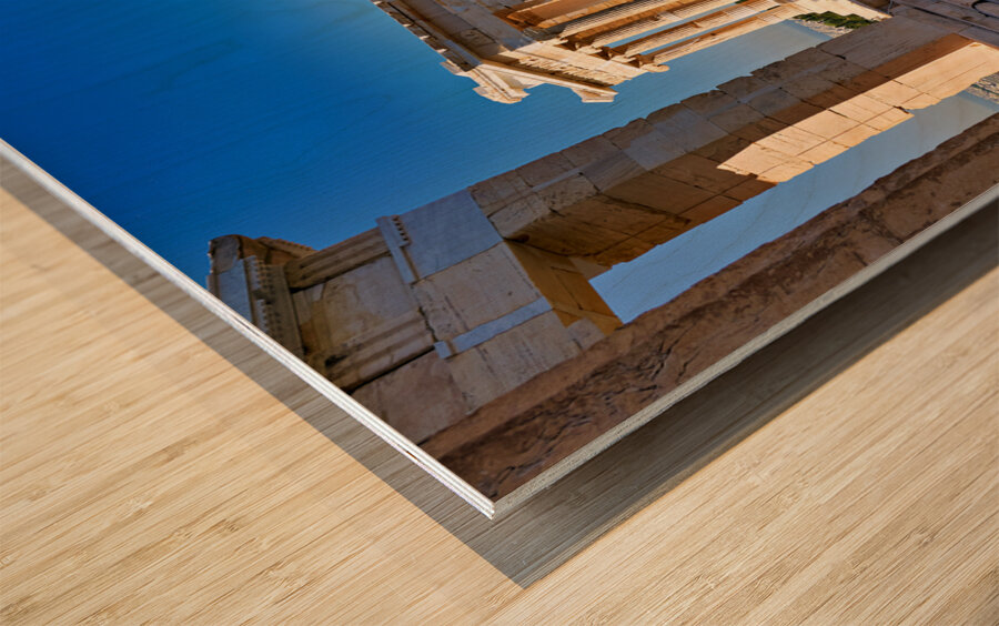 Athens Greece. Propylaea the gate at the entrance of the Acropolis Wood print