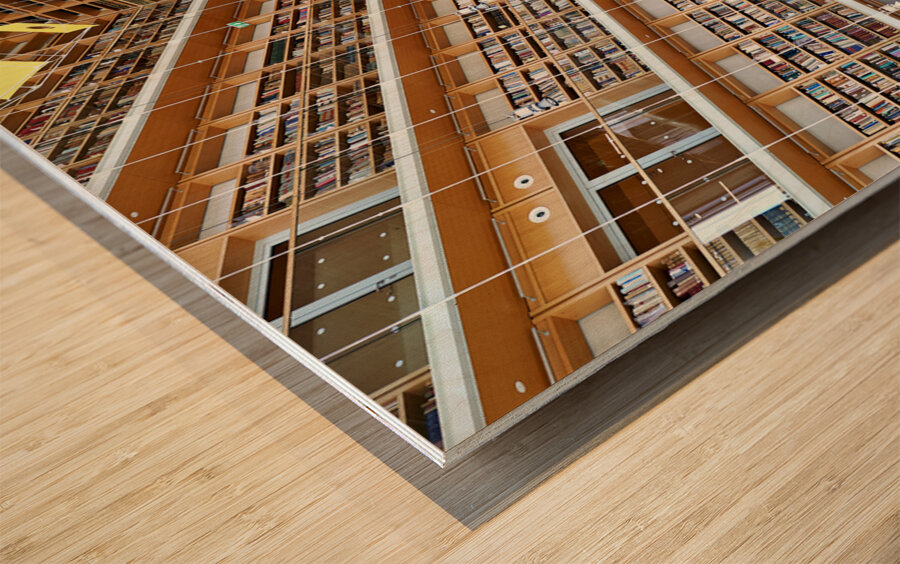 Athens Greece. The National Library inside the Stavros Niarchos Foundation Cultural Center Wood print
