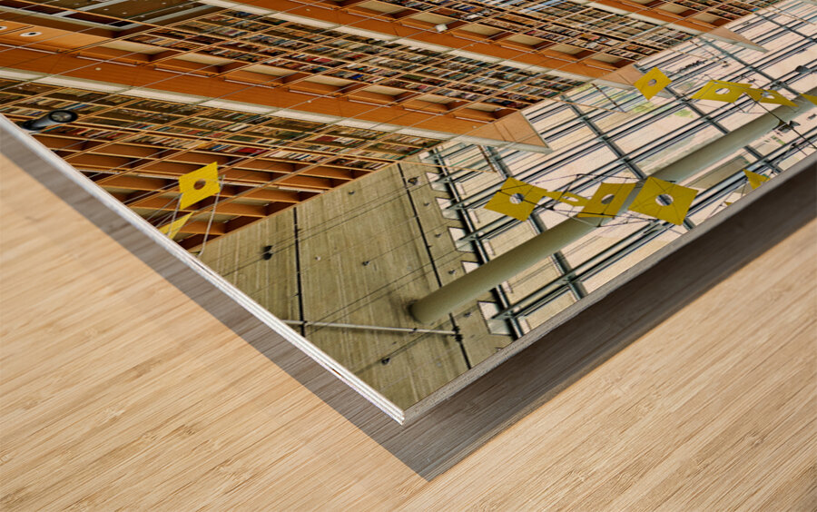 Athens Greece. The National Library inside the Stavros Niarchos Foundation Cultural Center Wood print