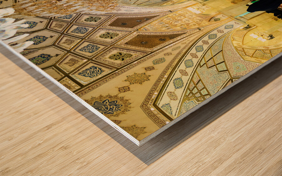 Syria. Damascus. People praying in a mosque Wood print