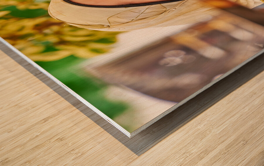 Syria. Aleppo. Girl smoking hookah Wood print