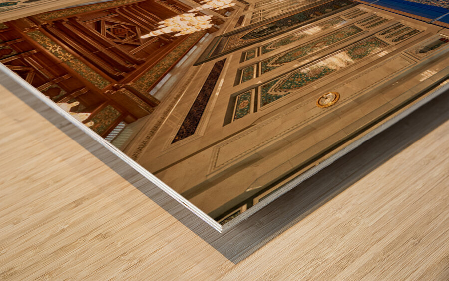 Oman. Muscat. Sultan Qaboos Grand Mosque Wood print
