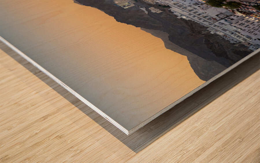 Oman. Muscat. Cityscape at sunset Wood print
