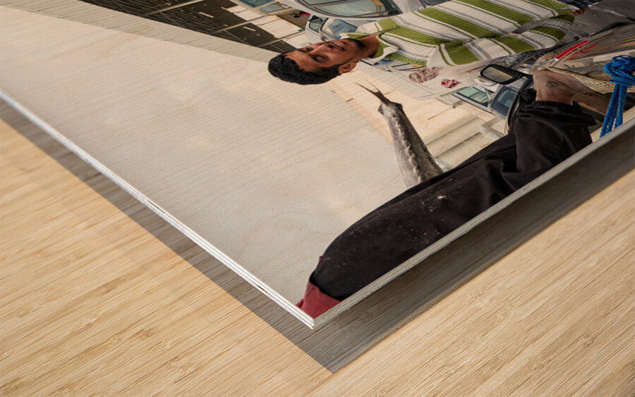 Oman. Muscat. The Fish Market Wood print