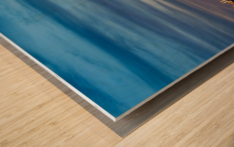 Istanbul Turkey. The Maidens tower on the Bosphorus and Blue Mosque Hagia Sophia at sunset Wood print