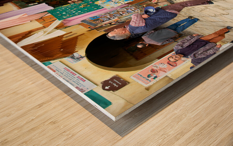 Morocco Fez. A man with his donkey in the medina Wood print