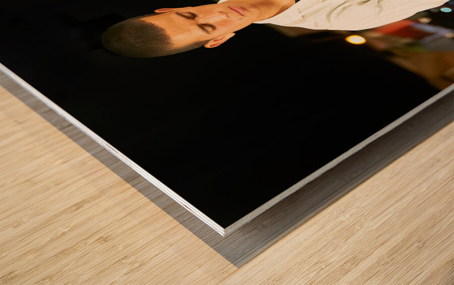 Morocco Marrakesh. Snails for dinner in the street Restaurants in Djema el Fna square Wood print