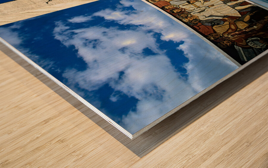 Mongolia. Ulaanbaatar. The Zaisan Memorial is a memorial south of the Mongolian capital of Ulaanbaatar that honors Soviet soldiers killed in World War II Wood print