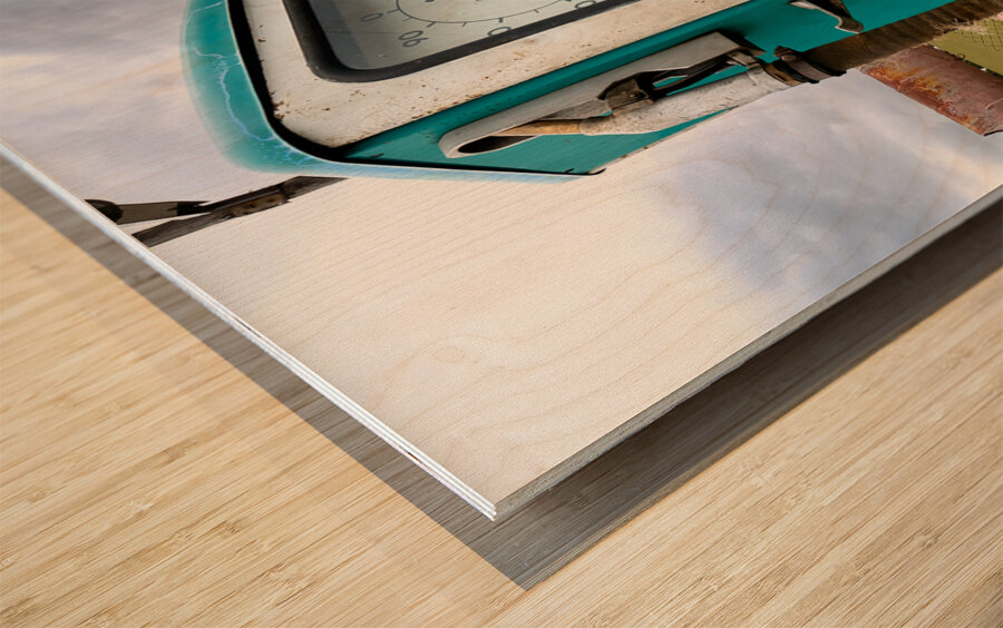 Mongolia. Old style soviet gas station Wood print