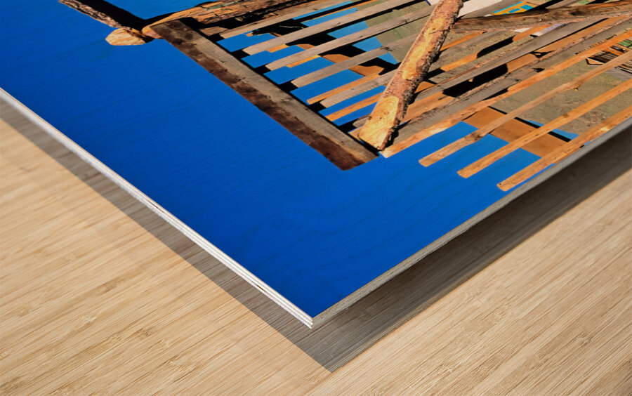 Mongolia. Children in a village Wood print