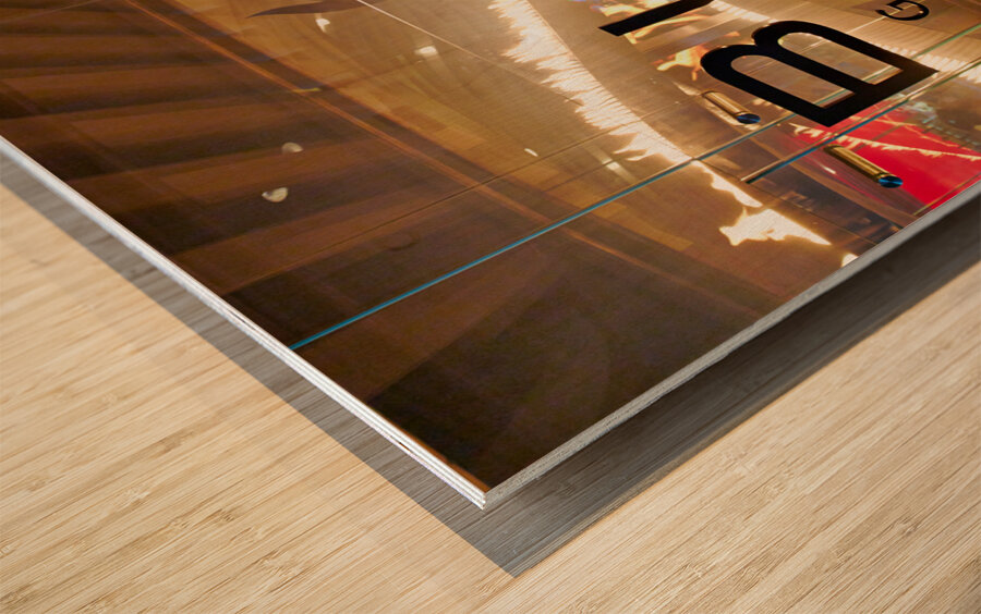 Gordon Ramsay Burgr Gourmet Restaurant. Paris Casino. Las Vegas Nevada USA Wood print