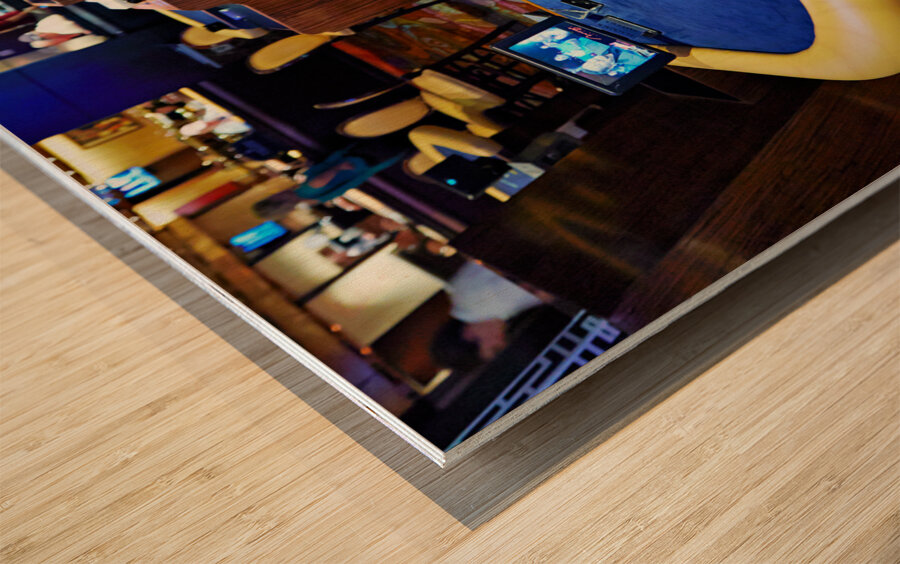 Roulette table at the Casino of Caesars Palace Hotel. Las Vegas Nevada USA Wood print