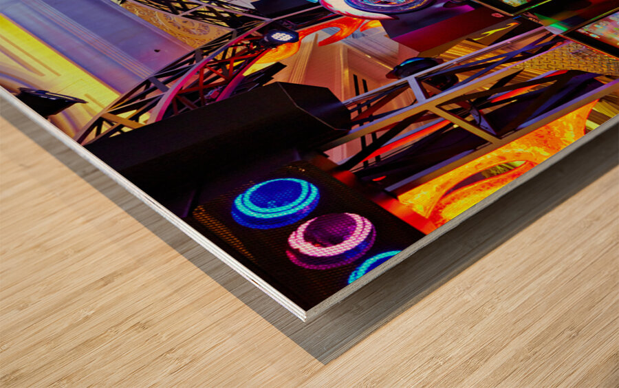 Slot Machines at Venetian Hotel Casino. Las Vegas Nevada USA Wood print