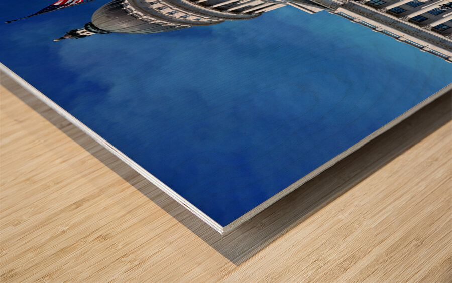 The Utah State Capitol house of government for the U.S. state of Utah. Wood print