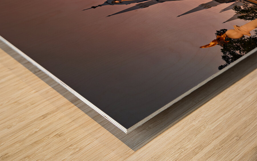 The Assembly Hall. Temple Square. Salt Lake City Utah USA Wood print