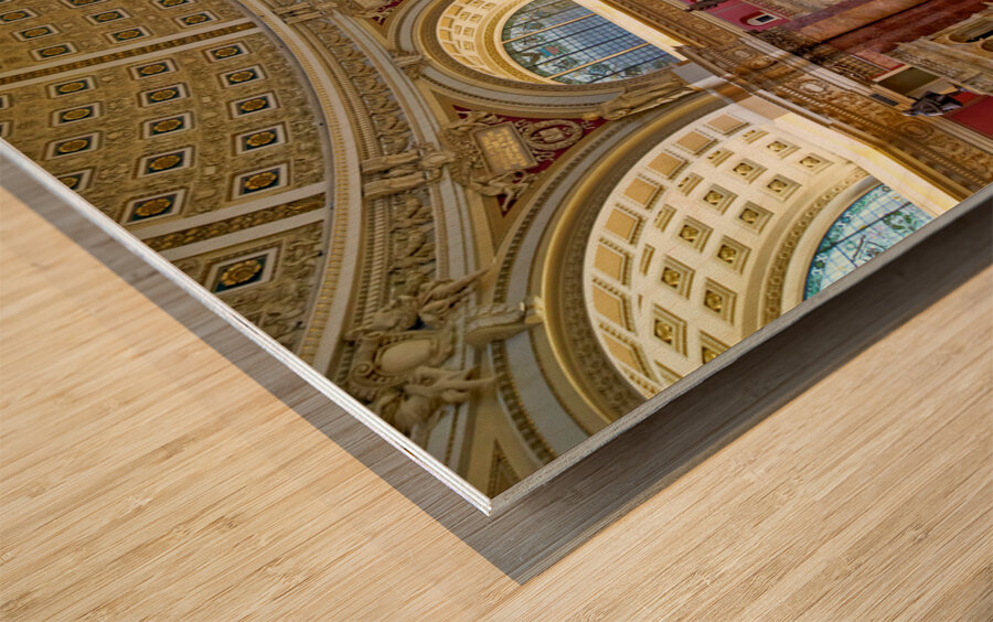 Inside the Library of Congress. The Reading Hall. Washington D.C. Wood print