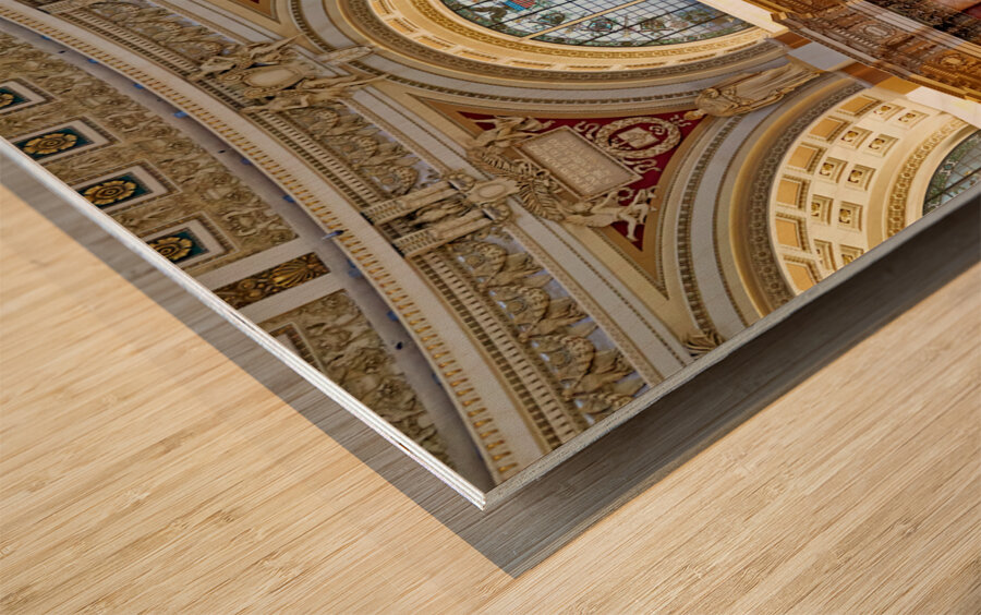 Inside the Library of Congress. The Reading Hall. Washington D.C. Wood print