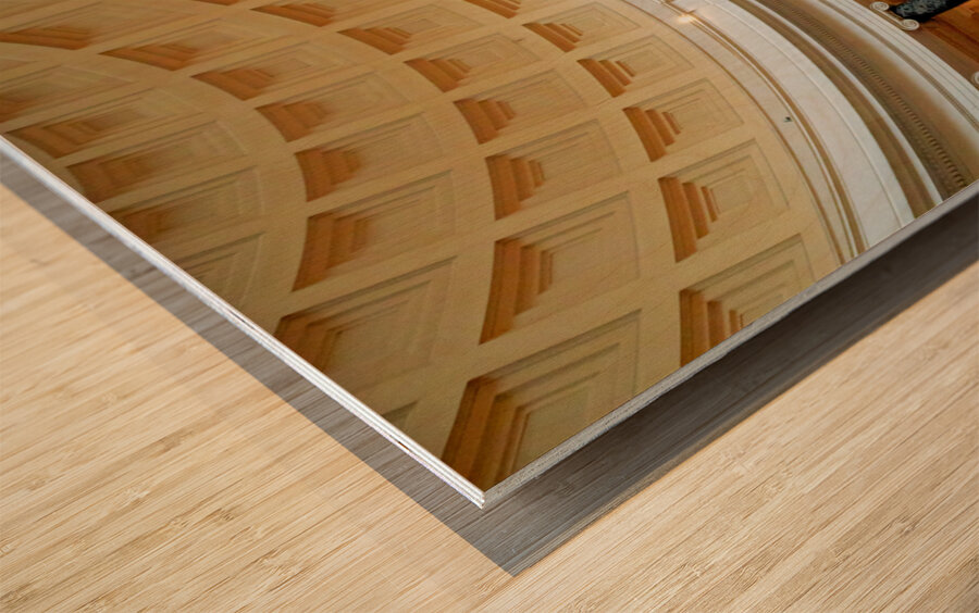 The central rotunda in the West Wing of the National Gallery of Art in Washington D.C. Wood print