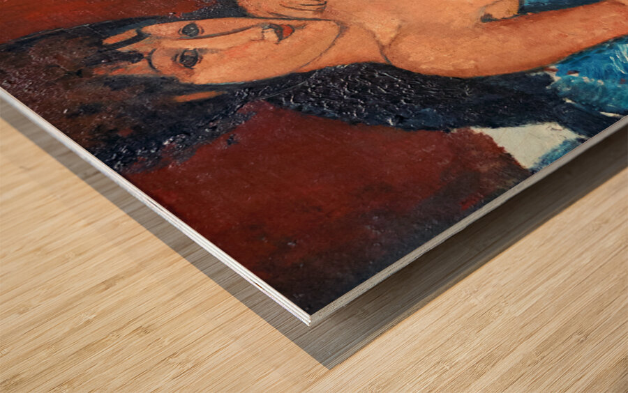 Amedeo Modigliani - Nude on a Blue Cushion - 1917 Wood print