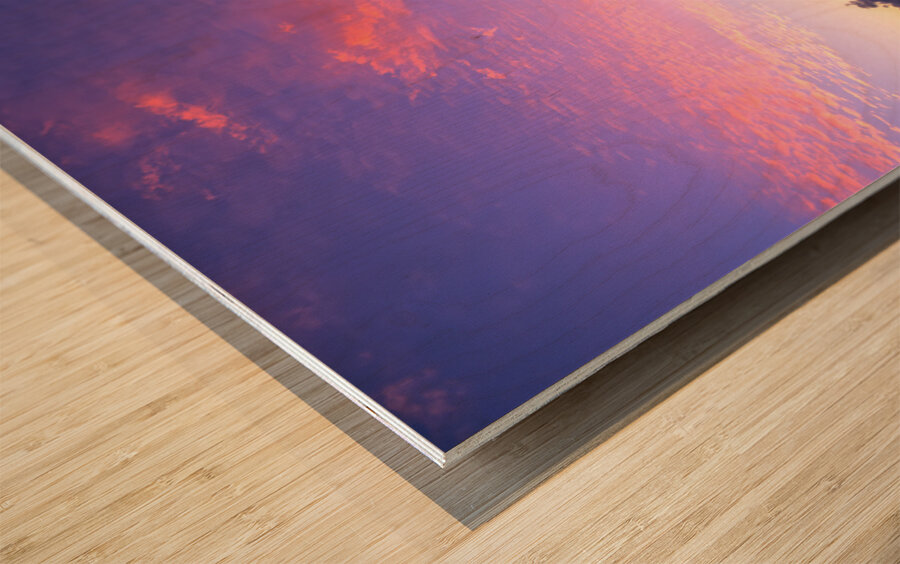 Moai statues at sunset. Easter Island Chile. Wood print