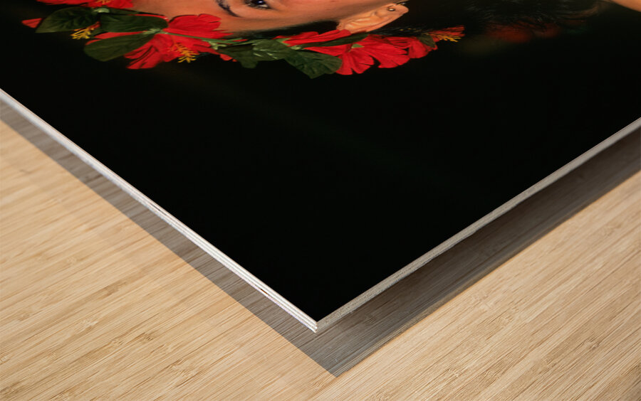 Moai statues at sunset. Easter Island Chile. Wood print