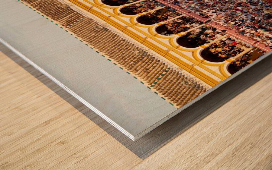 ANDALUSIA SPAIN. Bullfight in Seville Arena Wood print