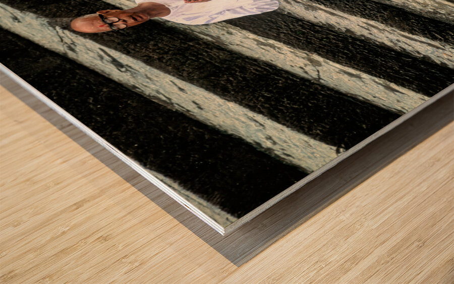 Nepal. Kathmandu. A pilgrim in Pashupatinath Wood print