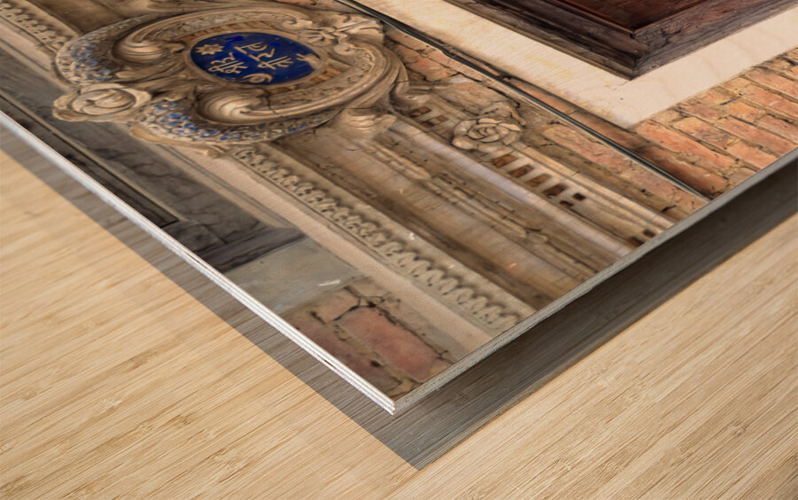 Nepal. Kathmandu. Woman a t a window Wood print