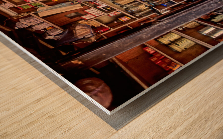 Nepal. Kathmandu. Grocer Wood print