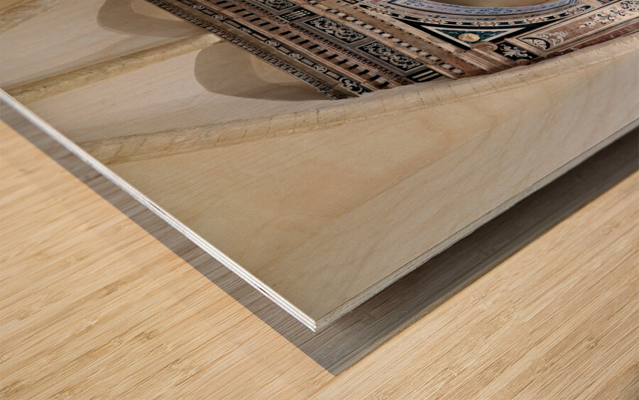 Gerace Calabria Italy. The interior and the baroque altar of Saint Francis of Assisi church Wood print