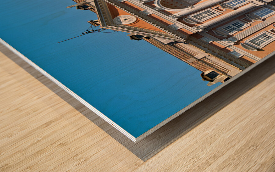 Caserta Campania Italy. The Royal Palace. Visitors approaching the entrance Wood print