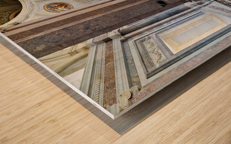 Caserta Campania Italy. The Royal Palace. The upper vestibule Wood print