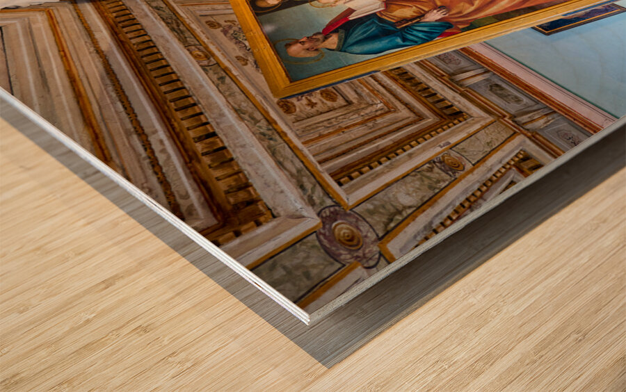 Cortona Arezzo Tuscany Italy. Paintings by Luca Signorelli in San Niccolò church Wood print