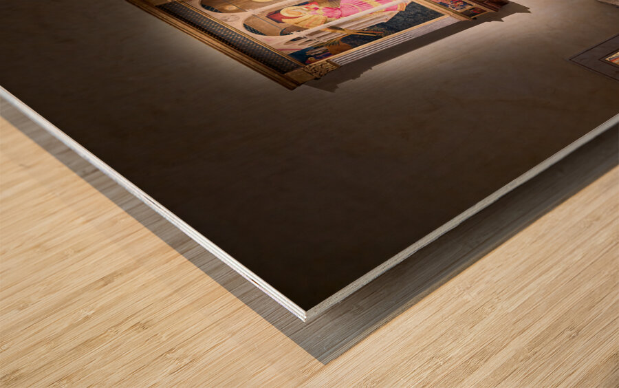 Cortona Arezzo Tuscany Italy. The Annunciation of Cortona is a panel-painting altarpiece or retable by Beato Angelico Wood print