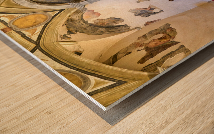 Cortona Arezzo Tuscany Italy. In Diocesan Museum once the seat of the Society of the Good Jesus is a cycle of frescoes by Vasari Wood print