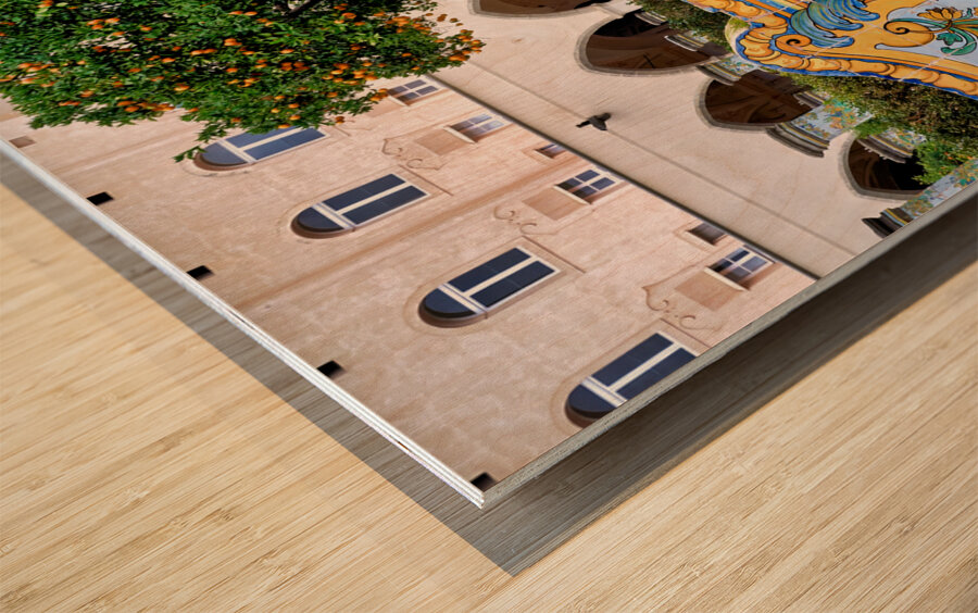 Naples Campania Italy. The Real Teatro di San Carlo Royal Theatre of Saint Charles Wood print